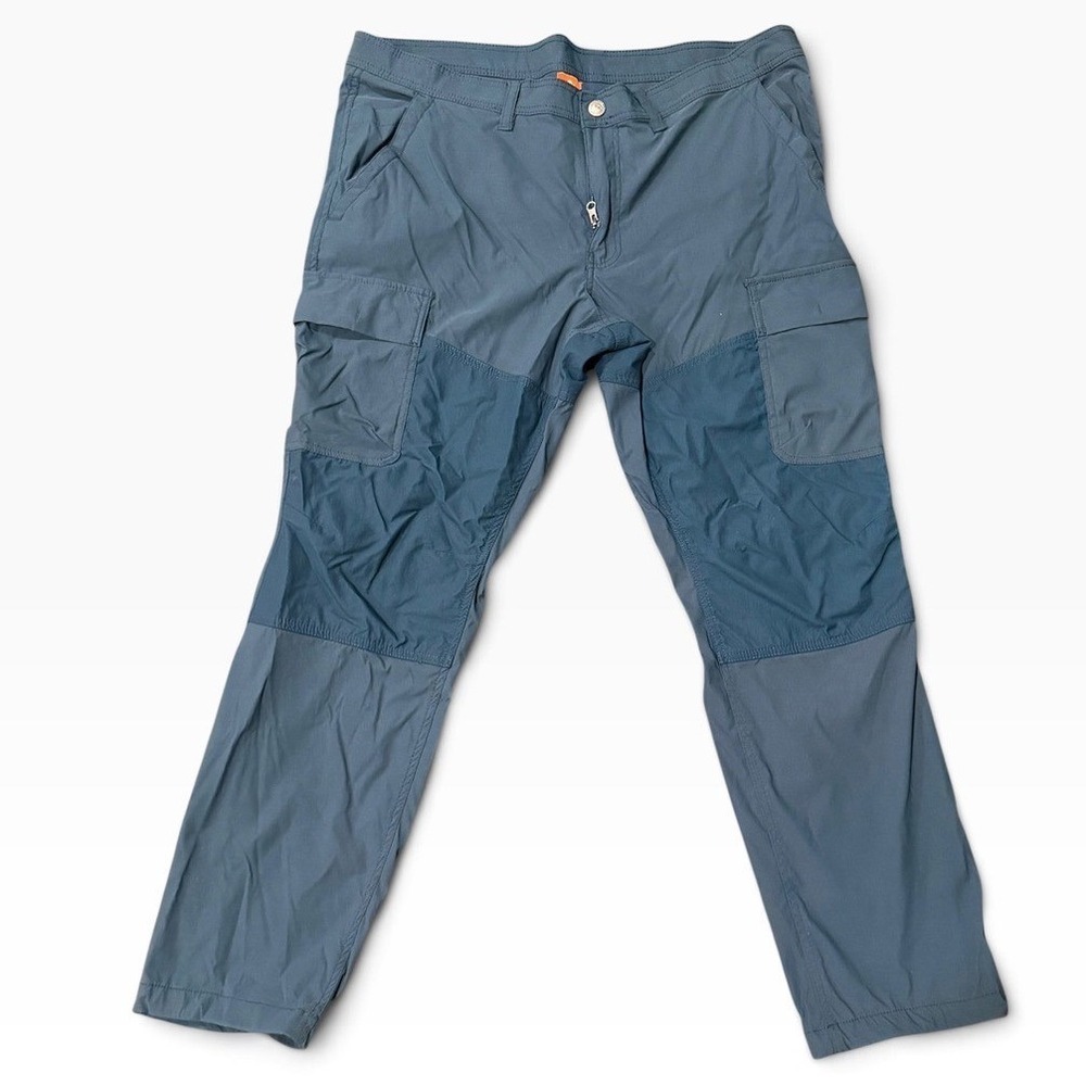 Ozark Trail Mens Hiking Cargo Pants Blue Reinforced Knee Seat 42 OT13742L